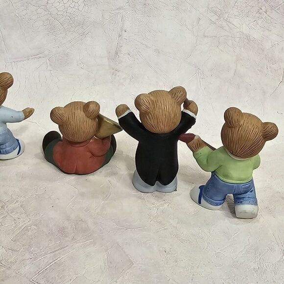 HOMCO 7 Pc Porcelain Teddy Bear Musical Orchestra Band Figurines - Picture 4 of 12
